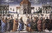 PERUGINO, Pietro Christ Handing the Keys to St. Peter af oil painting